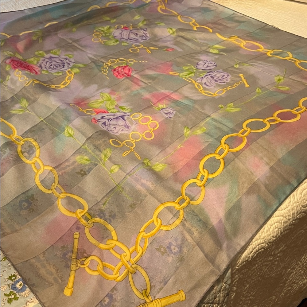 Elegant Floral Silk Scarf